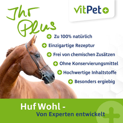 VitPet+ Huf Wohl Mineralfutter Pferde mit Biotin, Zink, 4 kg