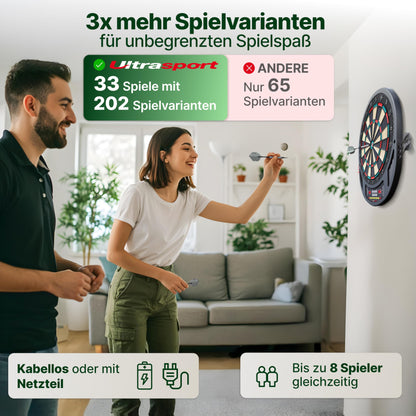 Ultrasport Elektronische Dartscheibe Profi Set ohne Türen