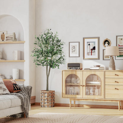 YOLEO Künstlicher Olivenbaum 150cm – Gross, wie echt Deko (Typ 2)