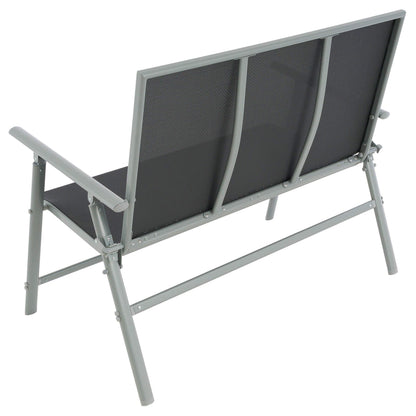NEXOS Gartenbank 2-Sitzer, Textilene Grau, Aluminium Hellgrau