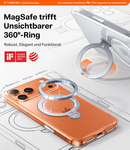 TORRAS Ostand Q3 Spin iPhone 17 Pro Max Hülle mit 360° Ständer