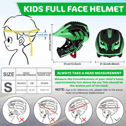 KidsPro Flexi 2-in-1 Kinderhelm - Schwarz Grün 52-56cm