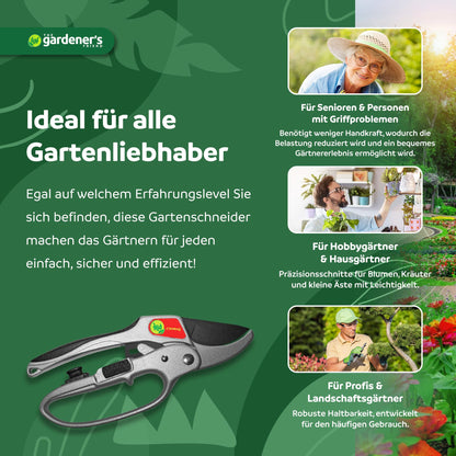 The Gardener's Friend Ratschen-Rosenschere 205 mm, kraftsparend