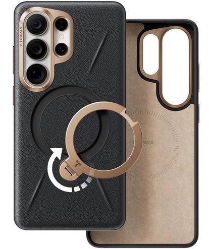 TORRAS Ostand Q3 VegSkin Hülle für Samsung Galaxy S26 Ultra, Schwarz mit integriertem Magnetständer