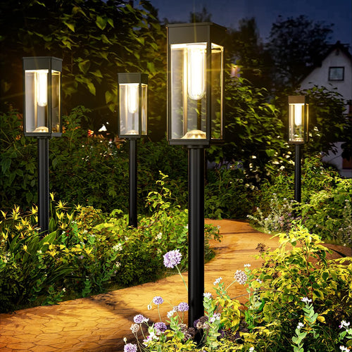BITPOTT Solarleuchten Garten 6er Set IP65 wasserdicht warmweiss aus ABS-Kunststoff für die Garten- und Wegbeleuchtung