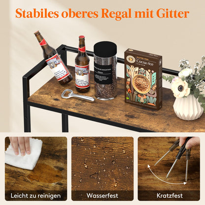 Lifewit Getränkekistenregal mit Ablage – für 6 Kisten, Rustikales Braun