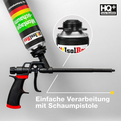 Isolbau Bauschaum Montageschaum 1K PU Pistolenschaum 12x 750ml