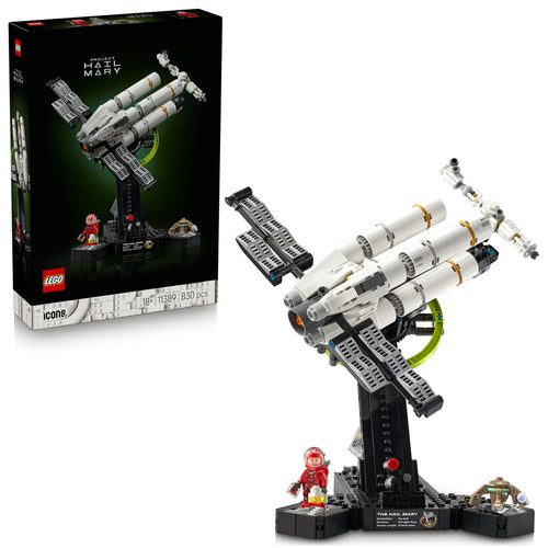 LEGO Icons Der Astronaut 11389 Raumschiff Bauset für Erwachsene, Modell auf Ständer mit zwei Figuren