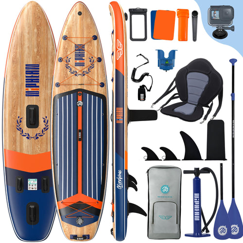 Niphean SUP Board Extra Gross aufblasbar 335 cm, 250 kg Tragkraft mit StabilTrac Finne