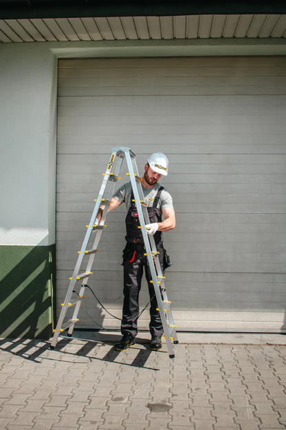 DRABEST PRO Serie Alu Trittleiter beidseitig - 8 Stufen