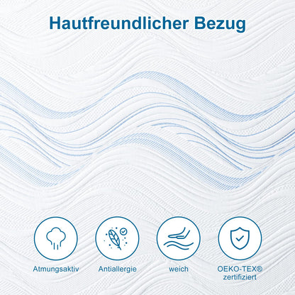 BedStory Matratzentopper 160x200 cm Gel-Kaltschaum H3/H4 10 cm