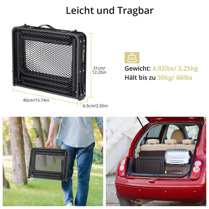 Anbte Campingtisch klappbar, 58x40 cm, höhenverstellbar, schwarz