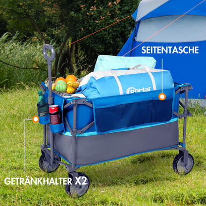 PORTAL Bollerwagen Faltbar Transportwagen – XXL 225L 120KG