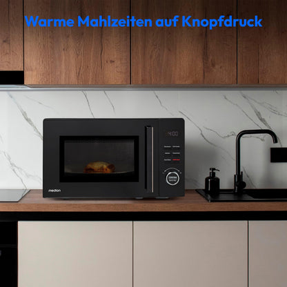 MEDION Mikrowelle MD12021 mit Grill, 20 Liter, 800 Watt, schwarz