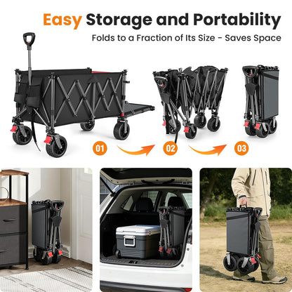 YEAUPE PRO Faltbollerwagen mit Feststellbremse, All-Terrain, schwarz