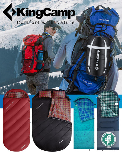 KingCamp Schlafsack 4 Jahreszeiten Deckenschlafsack Übergrösse - Blau