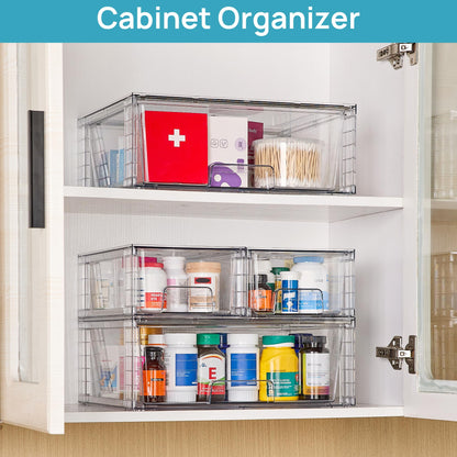Vtopmart Aufbewahrungsschubladen 3er-Set, stapelbar, transparent