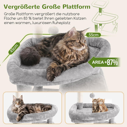 **Globlazer Kratzbaum XXL F83 für grosse Katzen – Hellgrau**