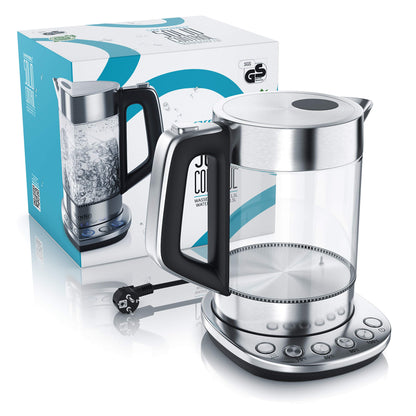 Arendo Glas Wasserkocher – 1.5L, Temperatureinstellung & Warmhalten