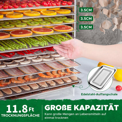 Kwasyo DA 1000 Dörrautomat Edelstahl – 1.8m² XXL Dörrfläche