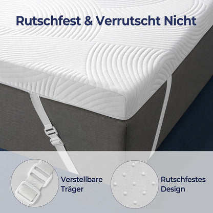 SakuraHome Matratzentopper 140x200 cm Gel-Memory-Schaum, 8 cm hoch