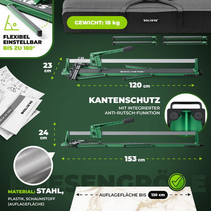 BOLKERS® ProCut XL 1200 Fliesenschneider - 1200mm Schnittlänge