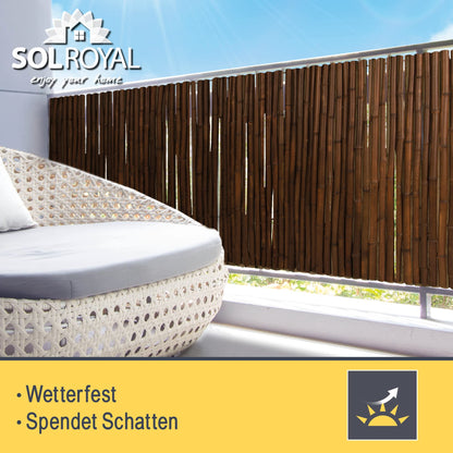 Sol Royal Premium Bambus Sichtschutzzaun B23 180x250 cm Dunkelbraun