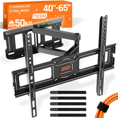 RICOO S5144 TV Wandhalterung schwenkbar für 40–65 Zoll, bis 50 kg, Stahl, mit Schwenkarm