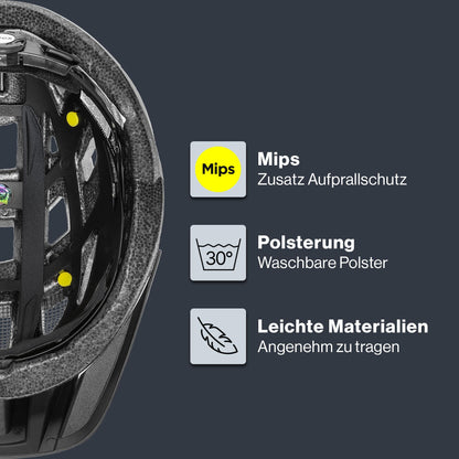 uvex i-vo cc MIPS Allround-Helm, All Black matt, 52-57 cm