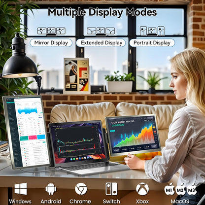 domyfan 15.6" Triple Laptop Bildschirm Extender - FHD