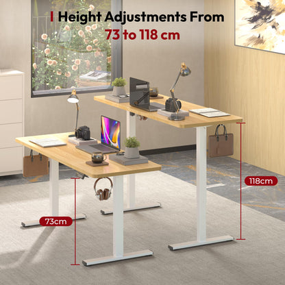 SANODESK Höhenverstellbarer Schreibtisch – 160x60 cm Ahorn