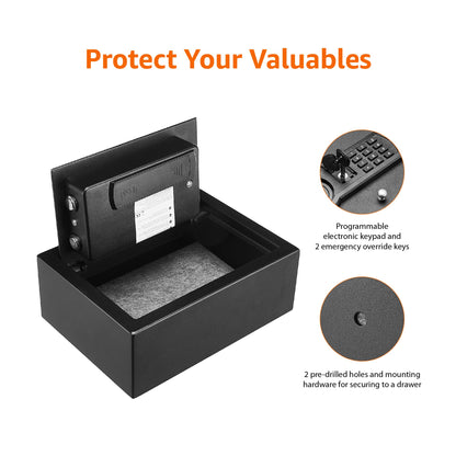 Amazon Basics Safe, klein, für Schreibtischschublade, schwarz