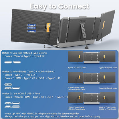 KEFEYA 14 Zoll 2K Triple Portable Laptop Bildschirm Erweiterung