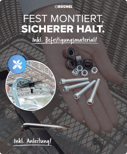 Büchel Fahrradkorb Polyrattan für Gepäckträger hinten, 18 Liter