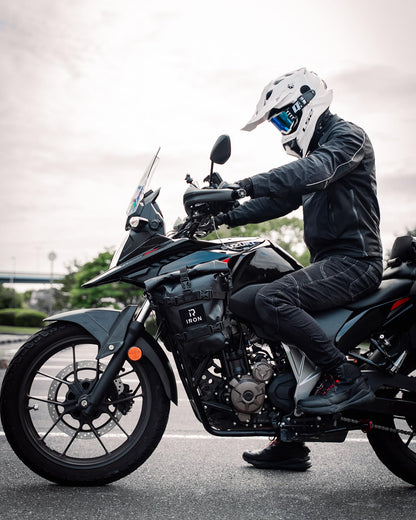 RIDEIRON Sturzbügeltaschen Motorrad, 2×5 L, wasserdicht, schwarz