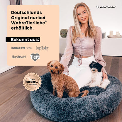 Wahre Tierliebe Hundebett Donut XL 120cm - Dunkelgrau