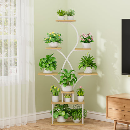 BACEKOLL Pflanzenregal mit Wachstumslicht 8 Ebenen 158cm - Weiss