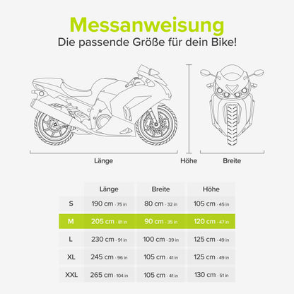 VELMIA Motorrad Abdeckplane – 300° Hitzeschutz, Winterfest