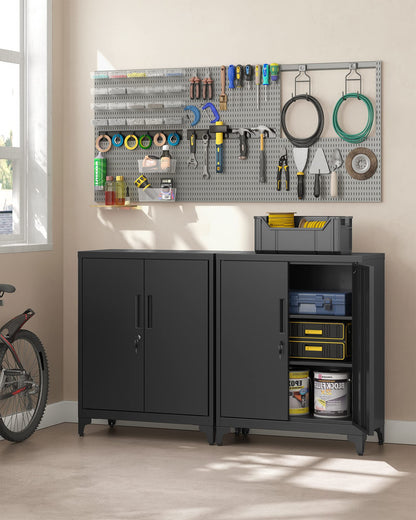 SONGMICS OMC013B01 Abschliessbarer Aktenschrank – mattschwarz