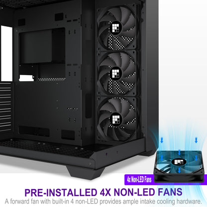 FOIFKIN F300 Gaming PC Gehäuse – Schwarz, ohne RGB Lüfter