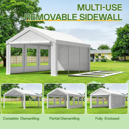 Homall Partyzelt 3x6 m Gartenpavillon wasserdicht UV-Schutz 50+ weiss
