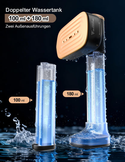 Sundu Dampfglätter 2-in-1 Reisebügeleisen mit LED-Display, schwarz