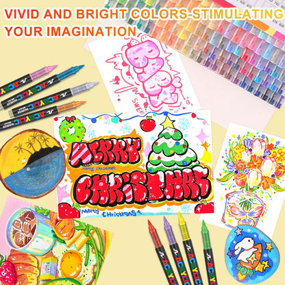 Laconile Acrylstifte Set 120 Farben – Wasserfest Brush Tip