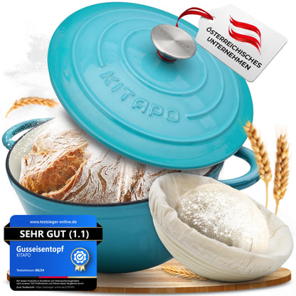KITAPO Emaille Gusseisen Topf Brotbacken & Braten – 24cm