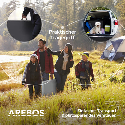 Arebos Buffettisch Klapptisch – 182x74cm Anthrazit wetterfest