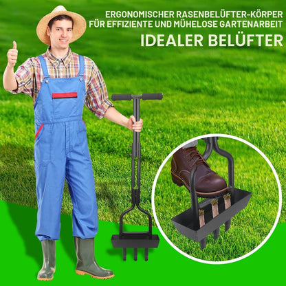 MEIIOFS Rasenlüfter, Hohlzinken-Aerifizierer mit Auffangschale