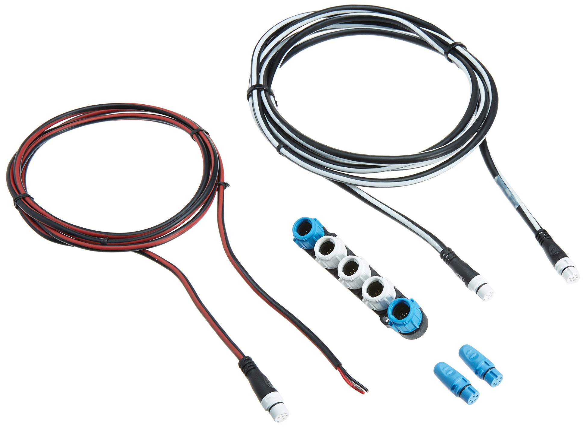 Raymarine SeaTalk-ng Starter Kit - Modell RAY-T70134: Kit mit blauen Backbone-Kabeln, schwarzen Stichkabeln und blauen T-Stücken für NMEA 2000 Datennetzwerke.