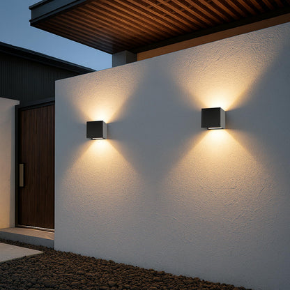 Homefire LED Wandleuchte Up Down Aussen/Innen 4er Set, Schwarz 3000K