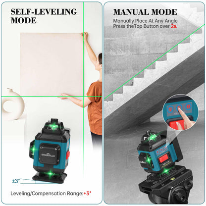SinoApollo Kreuzlinienlaser VMLL-016P, 4x360°, selbstnivellierend