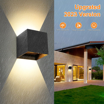 ledmo 4er LED Wandleuchten Innen/Aussen 12W warmweiss schwarz